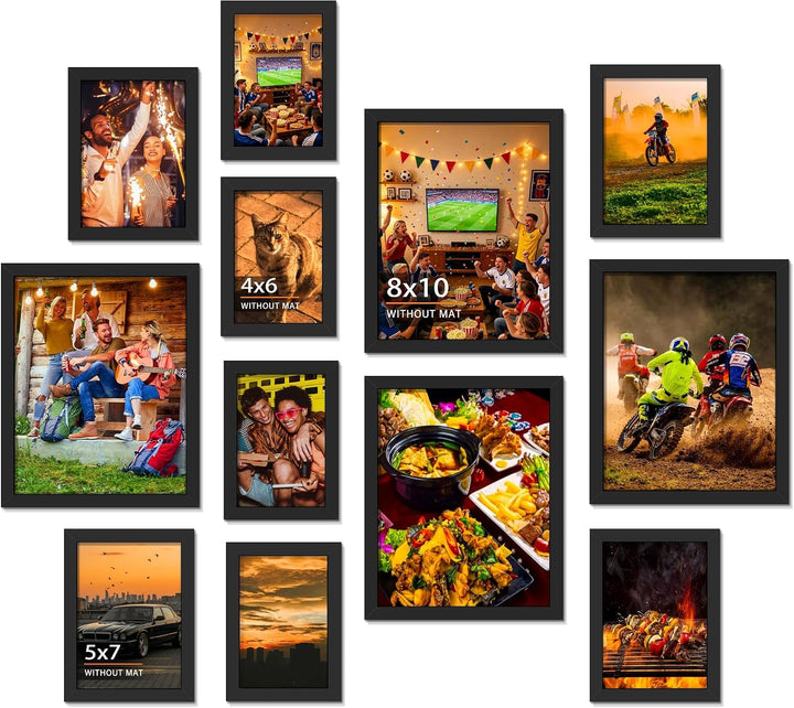 12 Pack Gallery Collage Frame Mixed Sizes Black