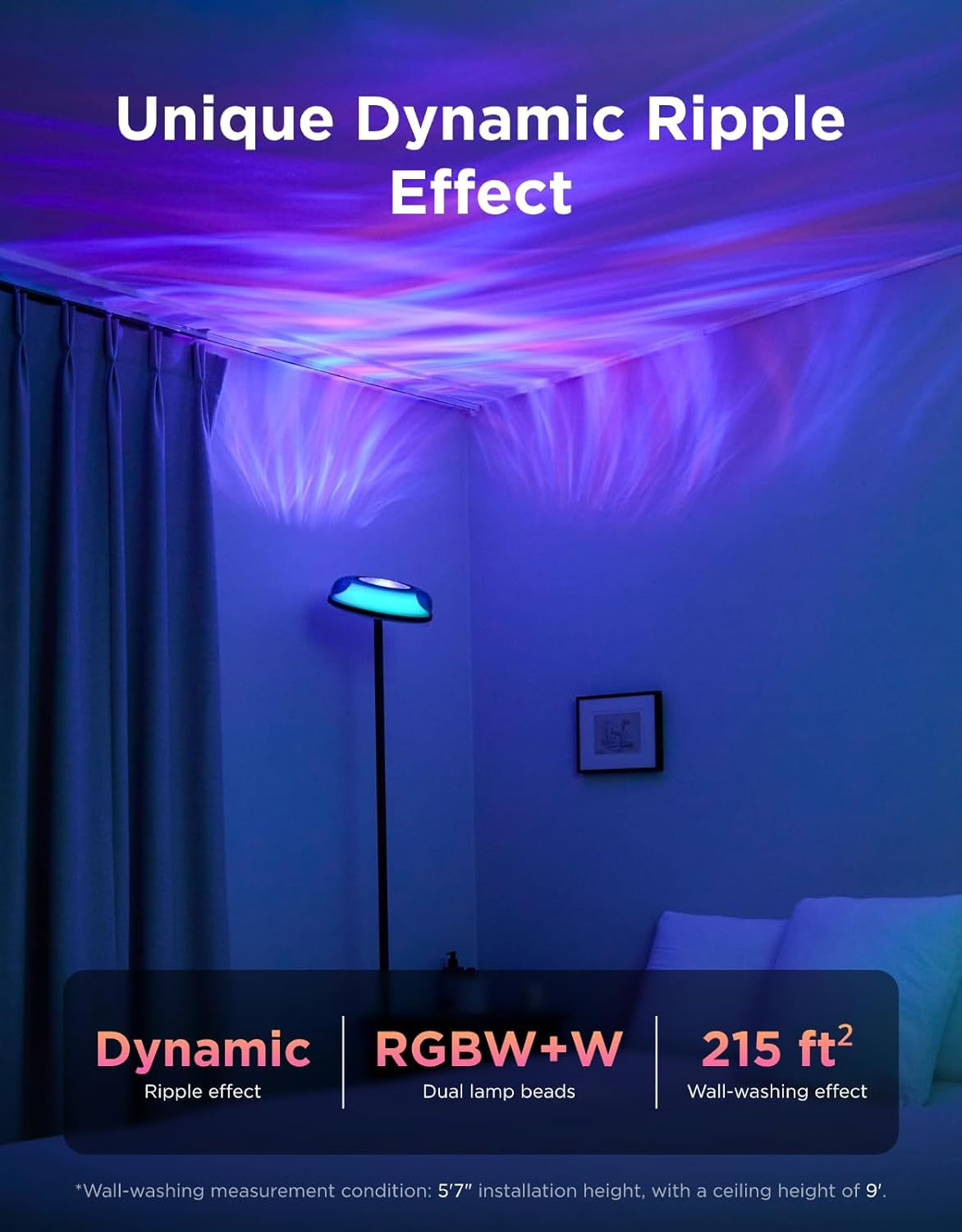 govee-uplighter-floor-lamp-for-living-room-rgbic-ripple-projector-compatible-with-smartthings-alexa-and-matter-led-modern-corner-floor-light-warm-cool-white-standing-lamp-for-bedroom