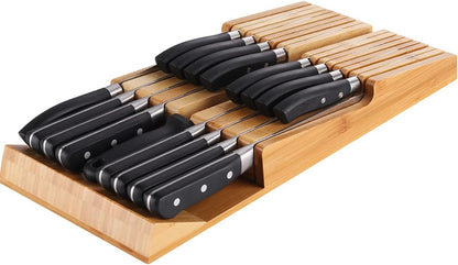 Bamboo In-Drawer Knife Block Set for 16 Knives(Not Included)1