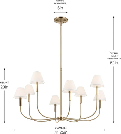 Eadie 8-Light Chandelier Light, Champagne Bronze3