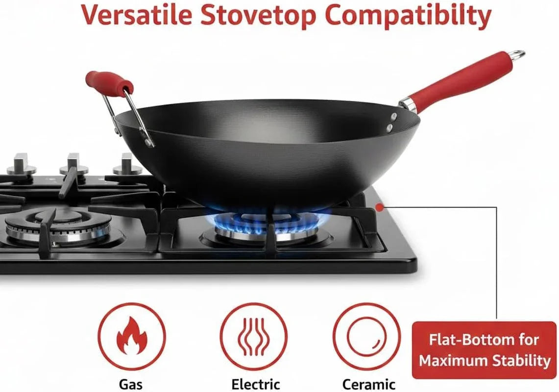14-inch-red-wok-with-flat-bottom-carbon-steel-stir-fry-pan-with-wooden-handle-deep-cooking-wok-for-gas-electric-induction-stovetops