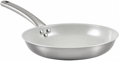 8 in 2 Ply Aluminum Gray Ceramic Fry Pan with Stainless Steel Handle | 2 Ply Construction with Induction and Oven Use, Ideal for Pan Frying and Sautéing1