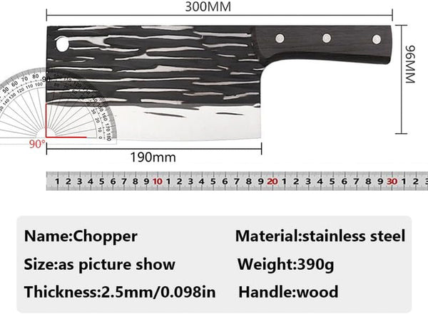 Meat Cleaver, 7.5 Inch Kitchen Cleaver Chopping Slicing Dual-Purpose Forged Knife Chinese Cooking Knife with Wood Handle Meat Fish Cutting Tools2