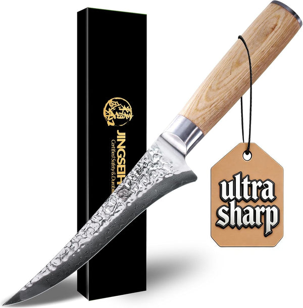 Fillet Knife for Fish and Meat, VG-10 Damascus High Carbon Steel1