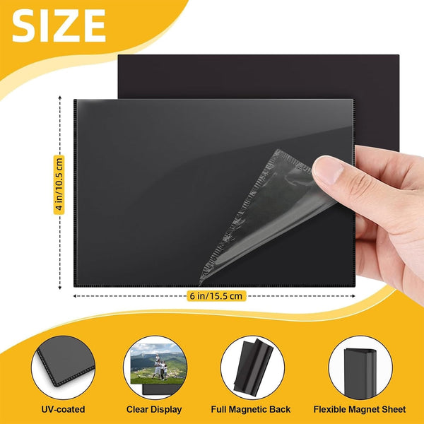 20 Pack Magnetic Picture Frames for Refrigerator,4X6 Inch,Black2