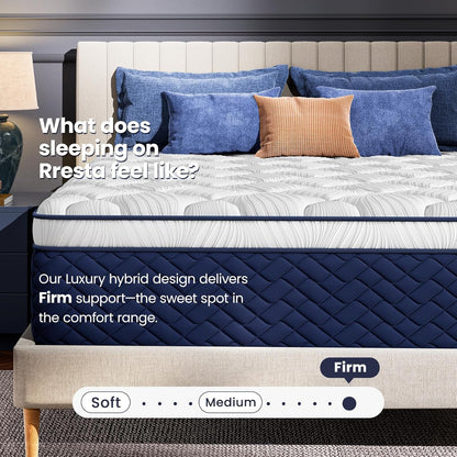 King Mattress 14 Inch Extra Firm - Hotel Collection Hybrid Mattress with 7-Zone Support for Spinal Alignment & Back Pain Relief, 366-Night Trial, Certipur-Us & Forever Warranty5