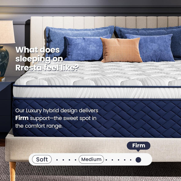 Firm Queen Mattress 14 Inch - Hotel Collection Hybrid Mattress with 7-Zone Support for Spinal Alignment & Back Pain Relief, 365-Night Trial, Certipur-Us & Fiberglass-Free5