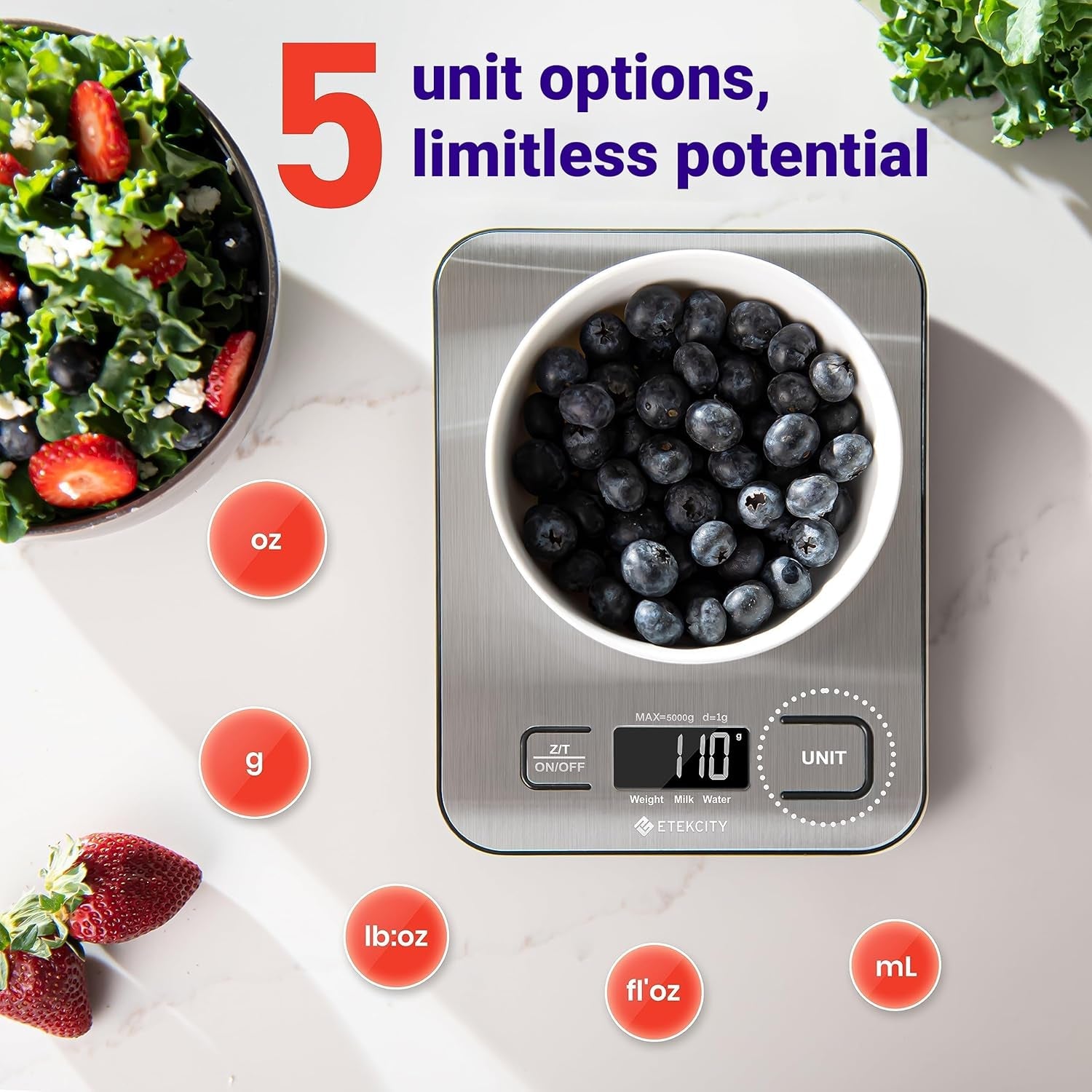 food-kitchen-scale-digital-grams-and-ounces-11lb-tare-function-ideal-for-baking-weight-loss-keto-meal-prep-packages-liquids-and-jewelry-304-stainless-steel