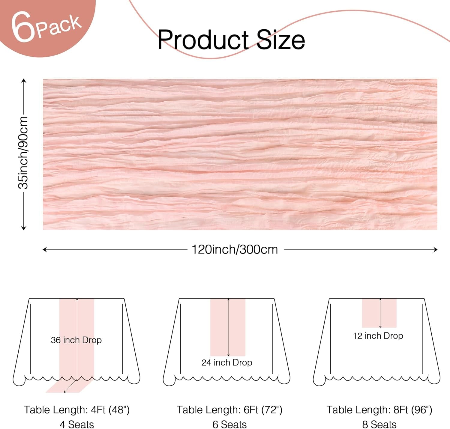 6-pack-dusty-pink-cheesecloth-table-runners-boho-gauze-home-decor