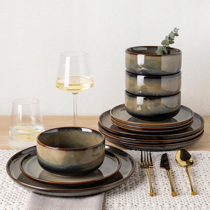 Ceramic Dinnerware Set for 6, 18-Piece Plates and Bowls Set7