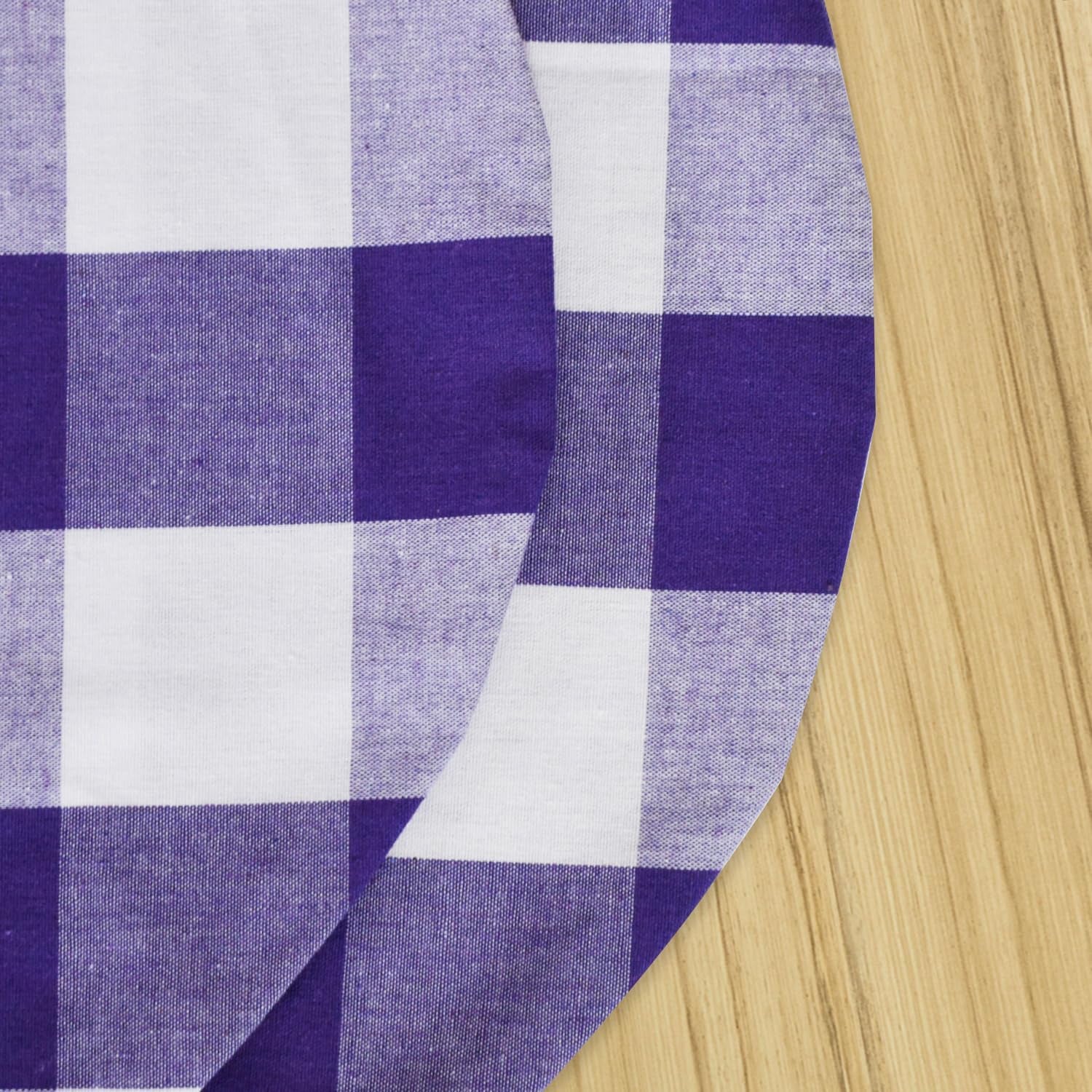 purple-white-round-placemat-cotton-buffalo-check-plaid-gingham-15-inch-eco-friendly-fabric-handcrafted-machine-washable-indoor-outdoor-tablemat-set-of-4