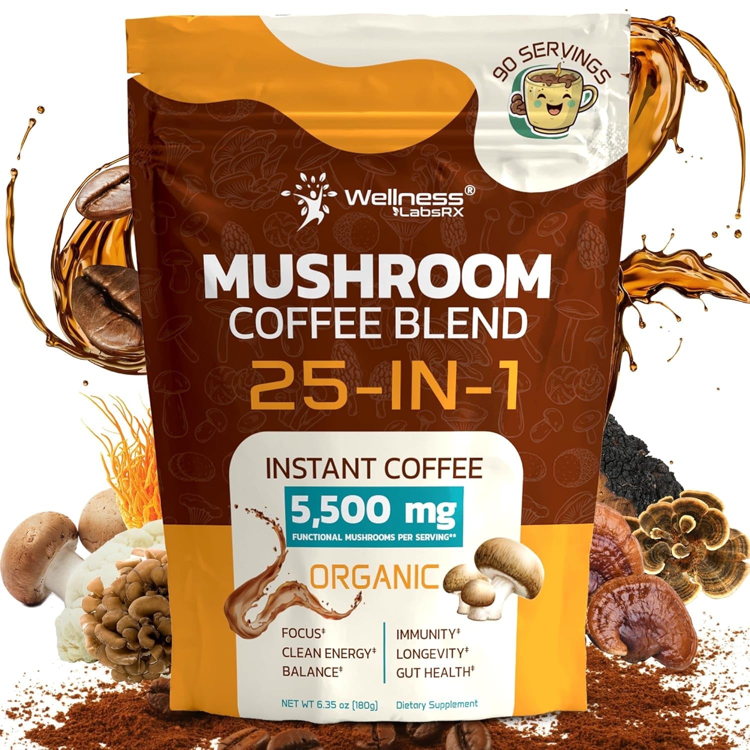 organic-mushroom-coffee-instant-25-in-1-lions-mane-reishi-90-servings-keto-friendly-third-party-tested-chaga-cordyceps-shiitake-functional-blend-smooth-rich-taste-gut-focus-support-1-pack