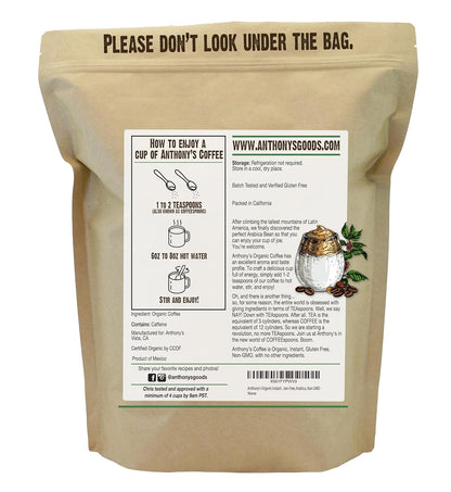 Organic Instant Coffee,14Oz, Ultra Fine Microground, Gluten Free, Arabica, Non GMO2