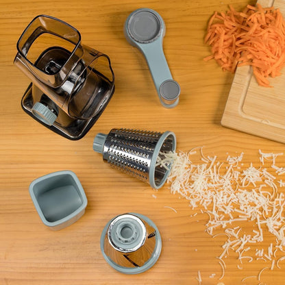 Rotary Cheese Grater Hand Crank Transparent - Shredder Slicer Grinder 3 Stainless Steel Blades, Stable Suction, Labor-Saving Handle, Safe Kitchen Tool for Cheese, Vegetable, Nuts, Chocolate7