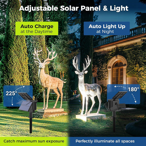 Solar Spot Lights Outdoor Waterproof, 2 Packs, Cool White3