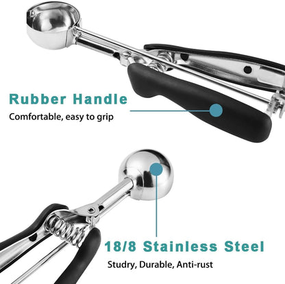 Cookie Scoop 2 Tablespoon, Size #40 Cookie Dough Scoop, 2 Tbsp/ 30 Ml/ 1 Oz Cookie Scoops for Baking, Spring-Loaded, 18/8 Stainless Steel, Comfortable Grip4