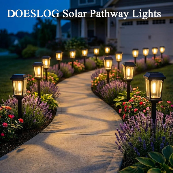 Solar Pathway Lights Outdoor 10 Pack, LED Solar Garden Lights2