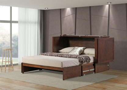 Mccutchen Solid Wood Murphy Storage Bed (Queen, Tobacco)3