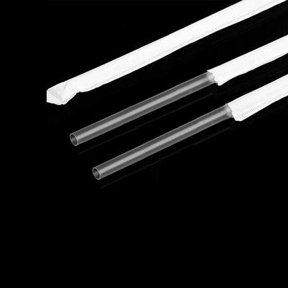 Clear Plastic Straws Individually Wrapped 1000 Pack - 8 Inch Drinking Straw, BPA Free - Restaurant Style Disposable Straws 0.24" Wide, Bulk Set4