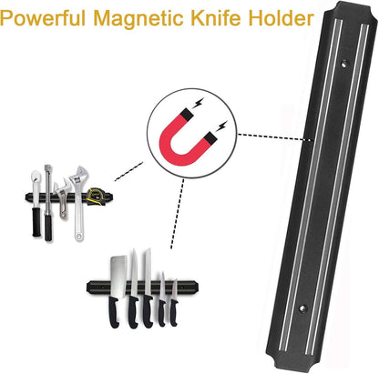 Magnetic Knife Strips(15 Inch X Set of 2) Magnetic Knife Storage Strip, Knife Holder, Knife Rack, Knife Strip, Kitchen Utensil Holder, Tool Holder, Multipurpose Magnetic Knife Rack3
