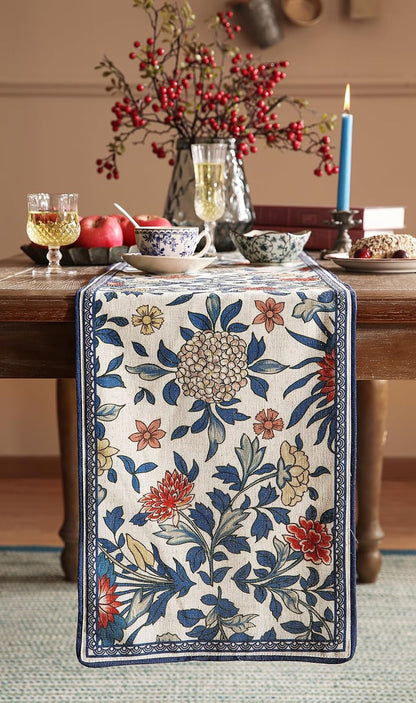 Designer Vintage French Linen Table Runner,12"X87"-Ivar A9
