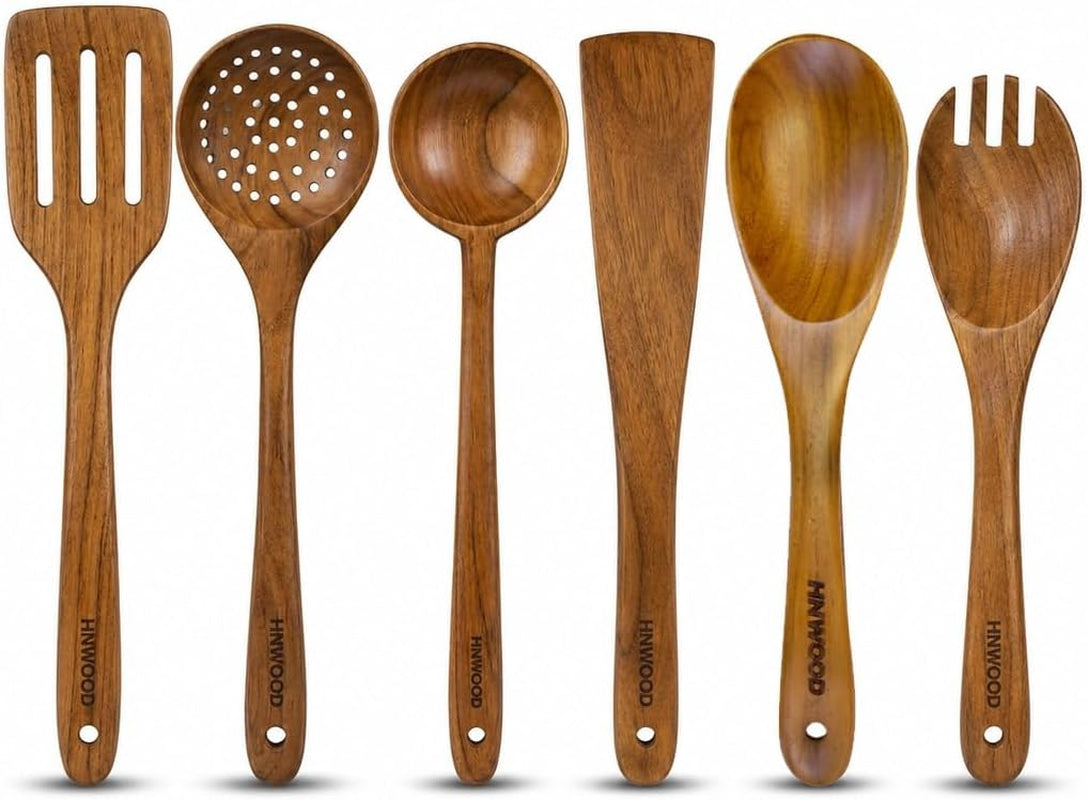 wooden-utensil-set-with-holder-teak-wood-cooking-spoons-slotted-spatula-skimmer-ladle-7-piece