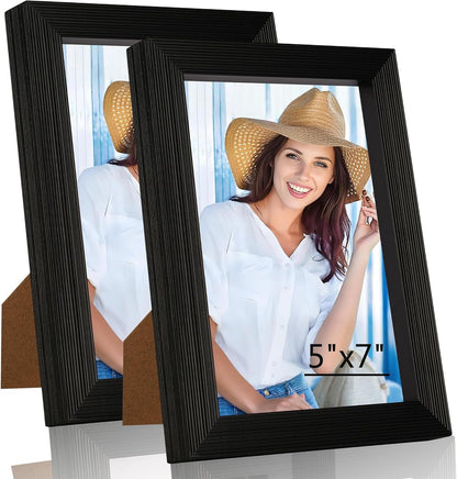 Picture Frame, Black Wooden 5X7 Picture Frame Set of 21