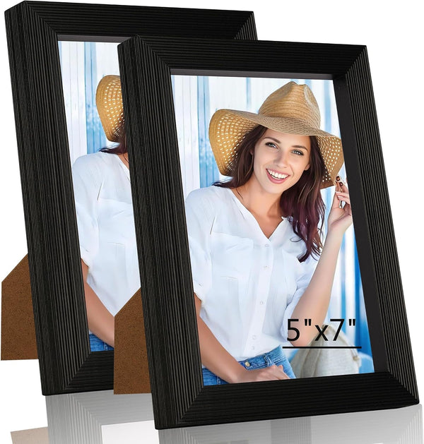 Picture Frame, Black Wooden 5X7 Picture Frame Set of 21