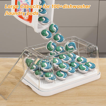 2-In-1 Trash Bag Holder Laundry & Dishwasher Pods Container,Garbage Bag Dispenser with Removable Lids,Kitchen Organizer and under Sink Storage Box3