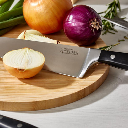 Artisan Stahl Knife Block Set, 6 Piece - German Stainless Steel Kitchen Knives, Full Tang Triple Riveted6