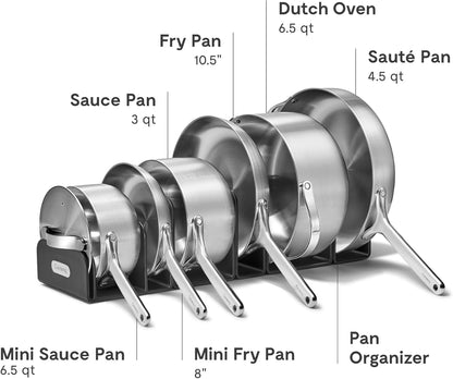 Caraway 16-Piece Stainless Steel Deluxe Cookware Set | 5-Ply Stainless Steel Pots, Frying Pans, Lids and Kitchen Storage, Non-Toxic, PTFE and PFOA Free3