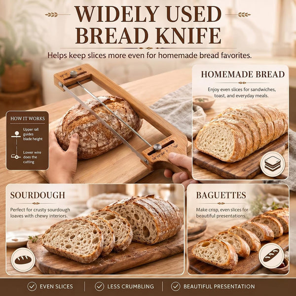 Bread Slicer Adjustable Bread Knife with Lame for Sourdough Homemade Loaf2