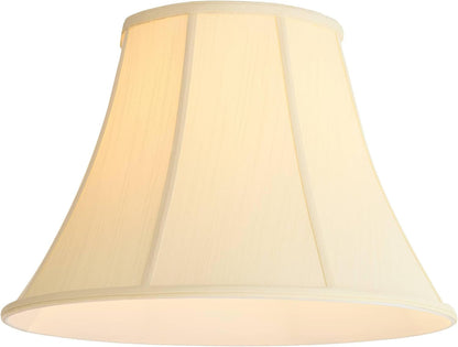 Pre-Assembled Ginna Creme Extra Large Bell Lamp Shade 9X18X13 (Spider) | 9" Top X 18" Bottom X 12.5" High X 13" Slant Replacement for Table + Floor Lamps Harp + Finial8