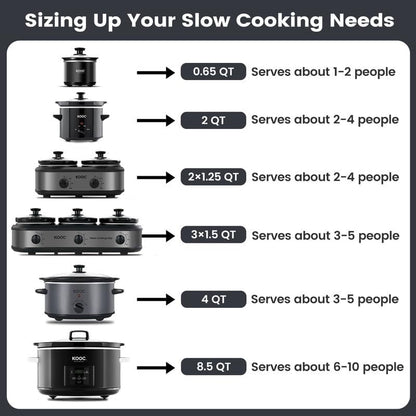 4-Quart Slow Cooker, 3 Cooking Settings, Dishwasher Safe Ceramic Crock, Lid, Free Pot Liners Included, GREY, Ellipse Pot7