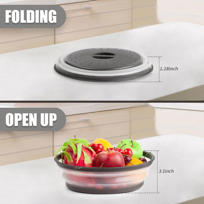 Microwave Splatter Cover & Silicone Mat, 10Inch | Black, Collapsible, Vented, Reusable Food Guard & Plate Cover, Heat-Resistant Trivet for Pots, Pans, & Kitchen Counter6