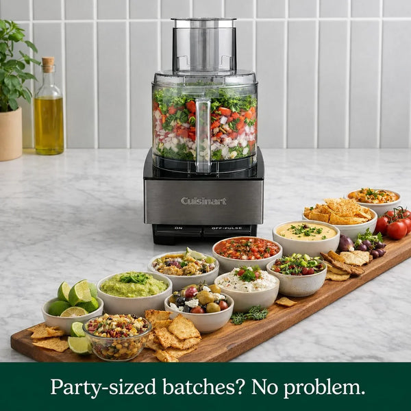 Food Processor 14-Cup Vegetable Chopper for Mincing, Dicing, Shredding, Puree & Kneading Dough, Black Stainless, DFP-14BKSY7
