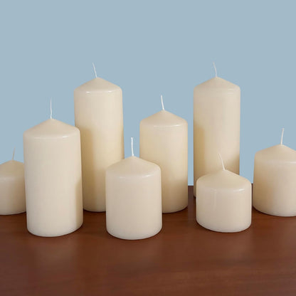 Unscented Pillar Candles – 65 Hour Burn Time, Long-Lasting Wax Candles for Weddings, Holidays, Home Décor & Special Events, Pack of 6, Ivory, 3" X 6"4