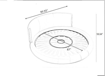 Ivory Color Genuine Leather LED Leather round Bed7