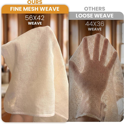 8-Pack Unbleached Cheese Cloths 20X20Inch, Hemmed Cheesecloth for Straining | Grade 100 Fine Mesh, 100% Unbleached Cotton, Reusable & Washable, Food-Grade, Muslin Fabric Strainer for Cooking & Straining3