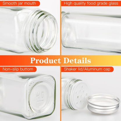 12/24/36 Pack Glass Spice Jars, 4Oz Empty Spice Jars5