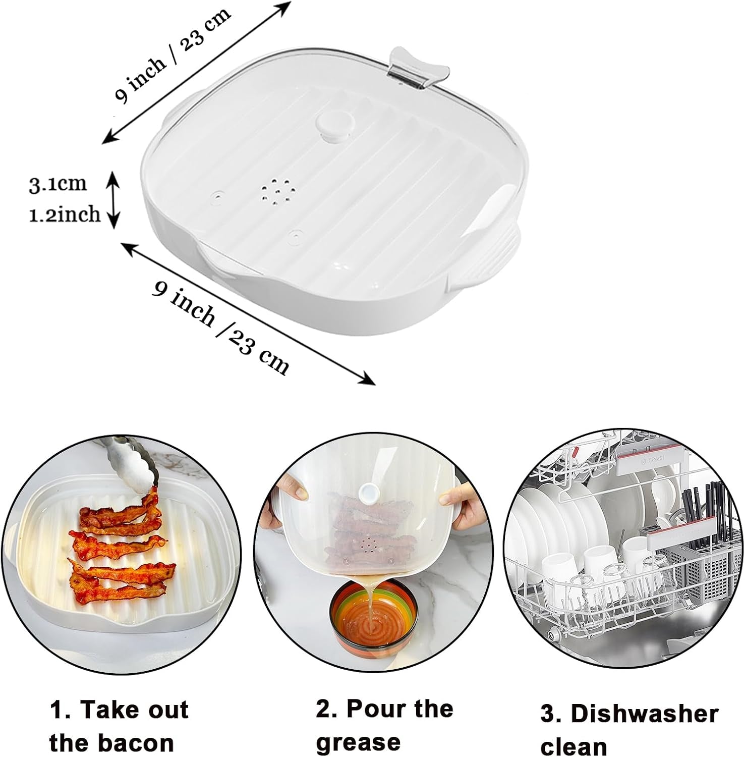 microwave-bacon-cooker-tray-splatter-lid-1-silicone-mat-bacon-grill-bpa-free-make-crispy-in-minutes-microwave-bacon-maker-length-9inch