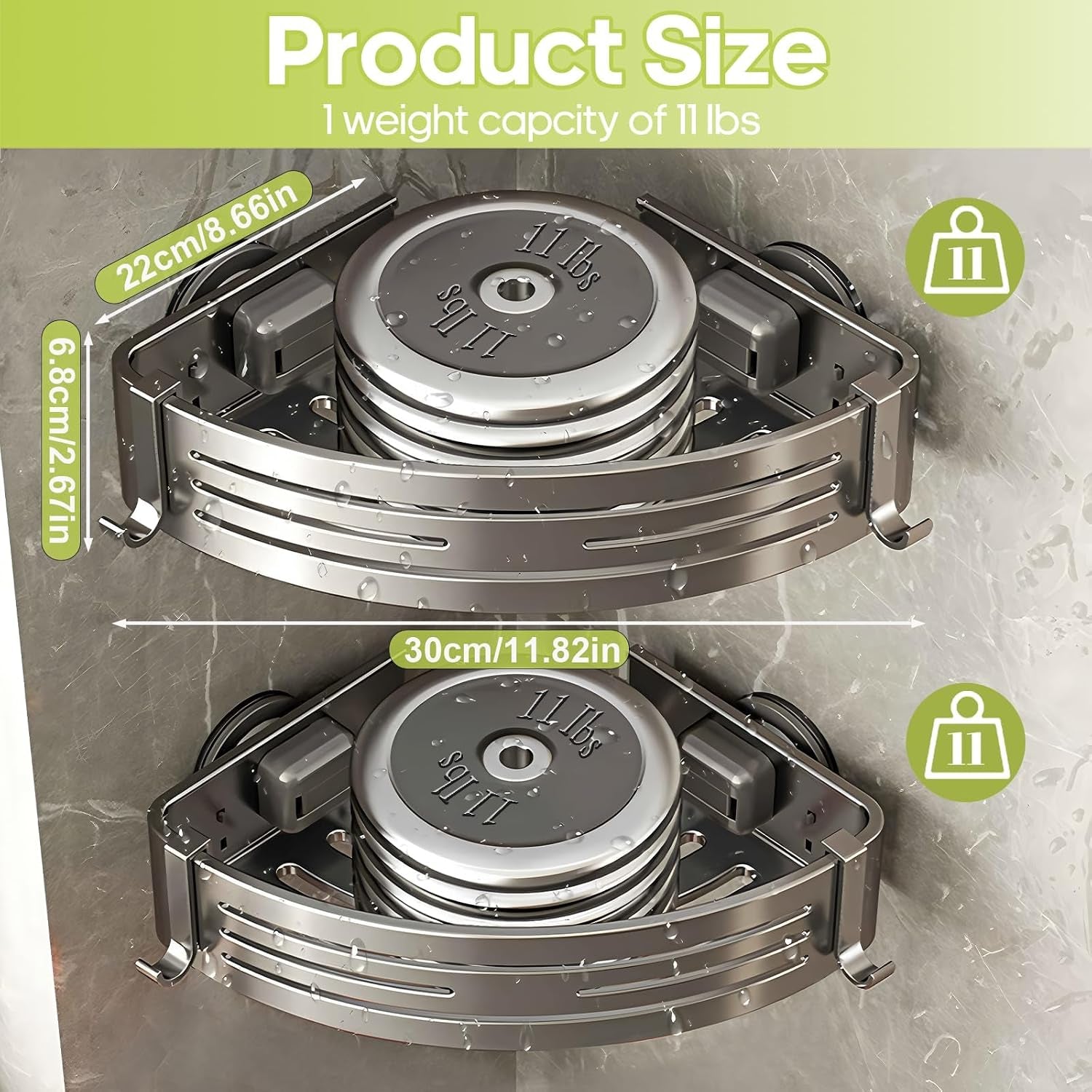 corner-shower-caddy-suction-cup-shower-shelves-with-hooks-no-drilling-powerful-suction-bathroom-organizers-and-storage-removable-waterproof-rustproof-shower-bathroom-accessories-decorgrey-1pack