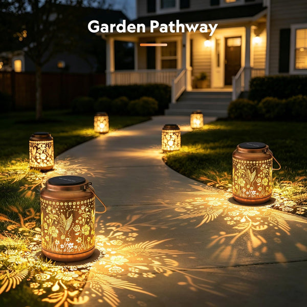 Hanging Solar Lantern Hummingbird Lights for Outdoor Table Decor9