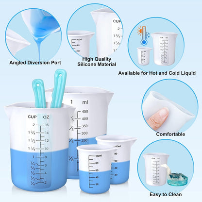 Silicone Measuring Cups, 450 Ml and 100 Ml Mixing Kit4