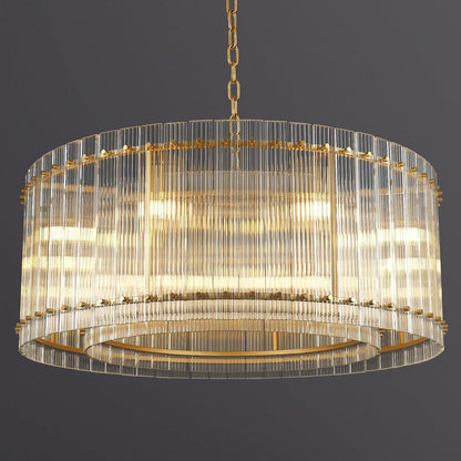 37" Modern Gold round Chandelier,2-Tier 8-Light Water Ripple Crystal Glass Chandeliers,For Dining Room,Living Room,Bedroom,High Ceiling,Foyer Entryway,Luxury Chandelier1