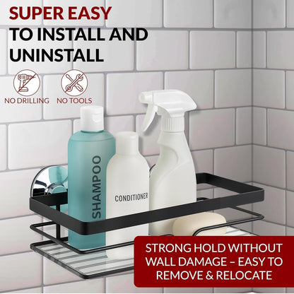 2-Pack Adhesive Shower Caddy, No-Drill Metal Corner Shower Shelves7