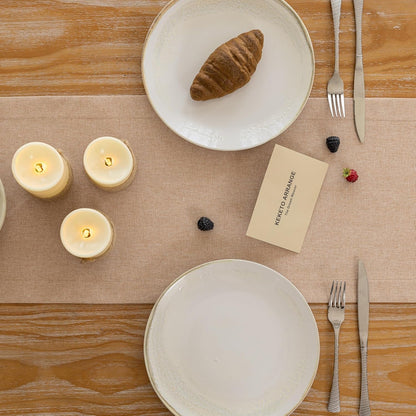 Deep Beige Rustic Table Runner 72 Inches Dining Table Decors5