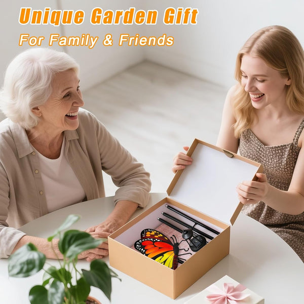 Solar Garden Light Outdoor, Waterproof Metal Butterfly Stake with Lantern6