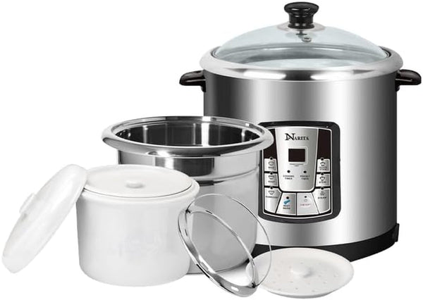 Electric Multi-Functional Stew Cooker and Slow Cooker, Soup Pot with Fast Heating and Keep Warm (Electric Multi-Functional Stew Cooker, 338.14 Fl Oz NSQ-1005E)1