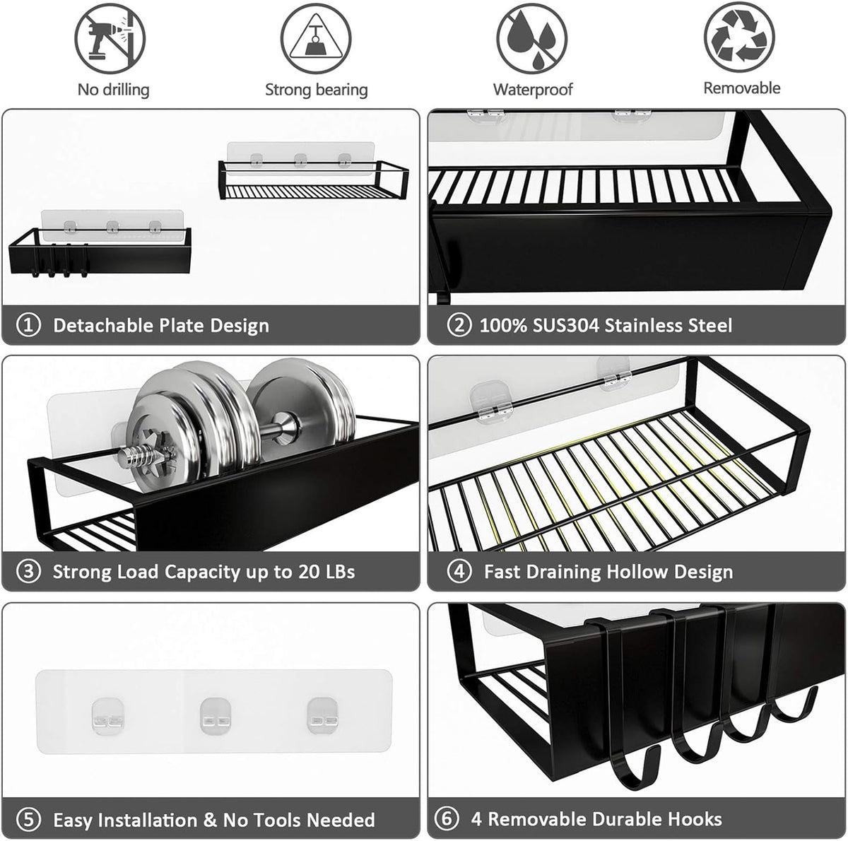 shower-caddy-adhesive-shower-organizer-with-hooks-shower-shelves-for-inside-shower-no-drilling-shower-rack-holder-shower-storage-for-bathroom-kitchen-spice-rack-2-pack-black